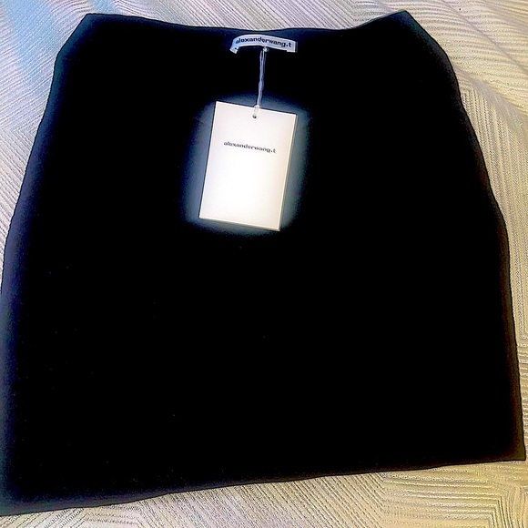 Nwt Alexander Wang Logo Elastic Skirt Size M: Color: Black - Picture 1 of 4